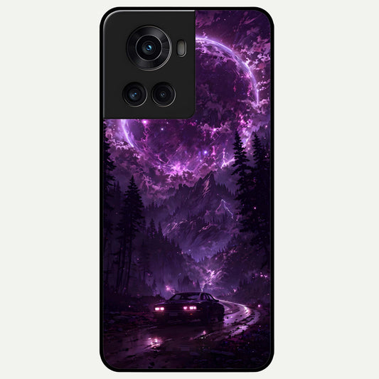  Eternal Cosmic Drive Glass Case For OnePlus 10R back cover – full design glossy printed glass finish
