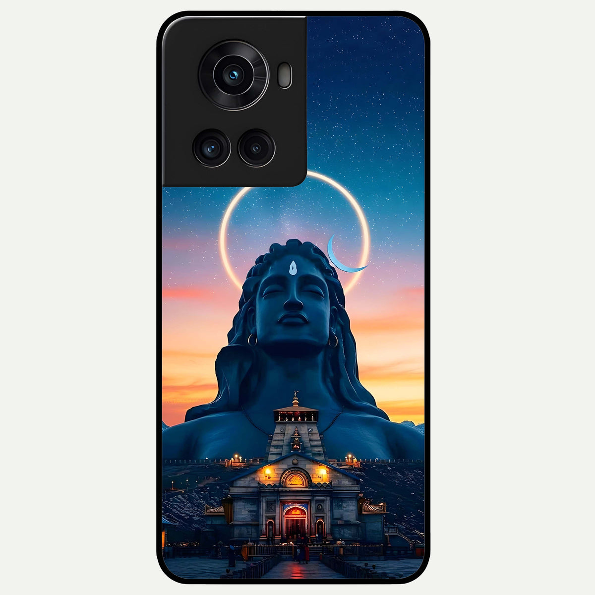  Eternal Shiva Aura Glass Case For OnePlus 10R back cover – full design glossy printed glass finish