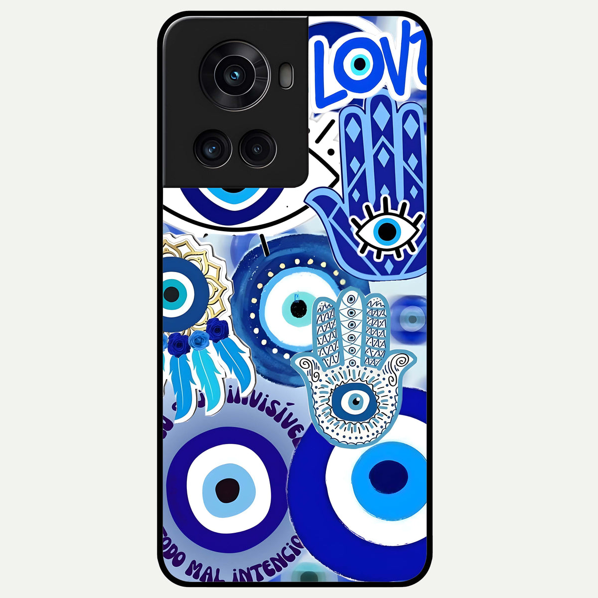  Evil Eyes Dream Glass Case For OnePlus 10R back cover – full design glossy printed glass finish