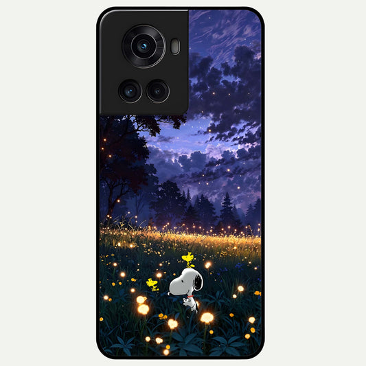  Firefly Meadow Magic Glass Case For OnePlus 10R back cover – full design glossy printed glass finish