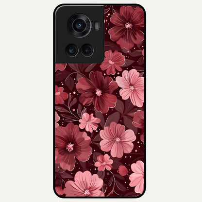  Flower Blush Bloom Glass Case For OnePlus 10R back cover – full design glossy printed glass finish