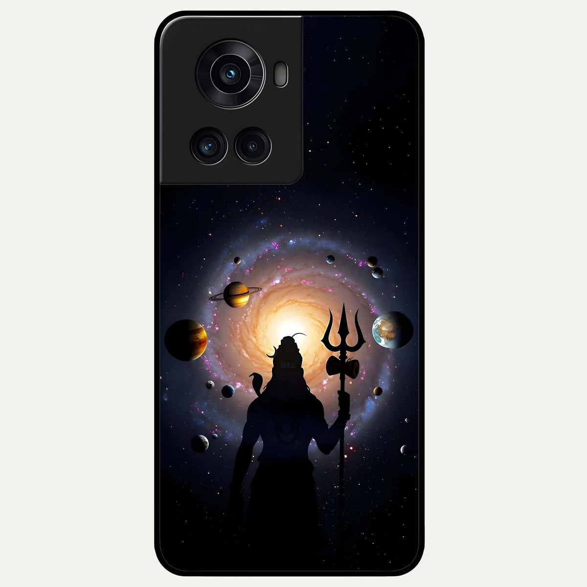  Galactic Shiva Vision Glass Case For OnePlus 10R back cover – full design glossy printed glass finish