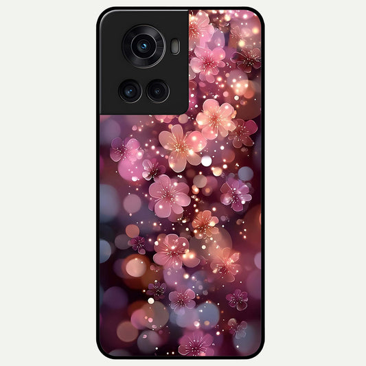  Glowing Petal Bliss Glass Case For OnePlus 10R back cover – full design glossy printed glass finish