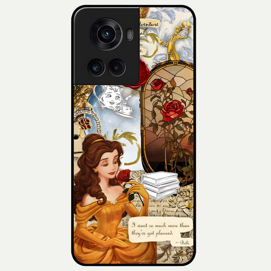  Golden Dream Belle Glass Case For OnePlus 10R back cover – full design glossy printed glass finish