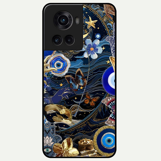  Golden Moon Magic Glass Case For OnePlus 10R back cover – full design glossy printed glass finish