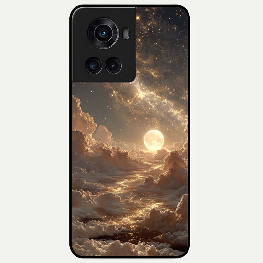  Golden Sky Dream Glass Case For OnePlus 10R back cover – full design glossy printed glass finish