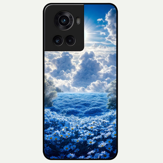  Heavenly Daisy Horizon Glass Case For OnePlus 10R back cover – full design glossy printed glass finish