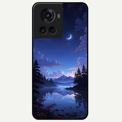  Midnight Lake Peace Glass Case For OnePlus 10R back cover – full design glossy printed glass finish