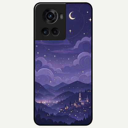  Minimal Night View Glass Case For OnePlus 10R back cover – full design glossy printed glass finish