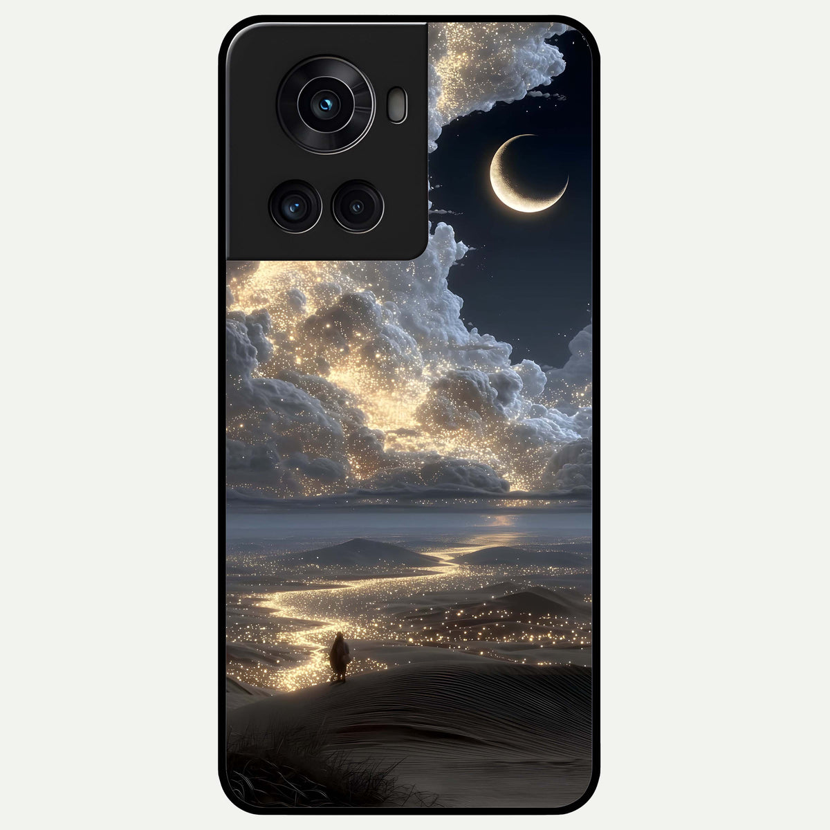  Moonlight Spark Path Glass Case For OnePlus 10R back cover – full design glossy printed glass finish