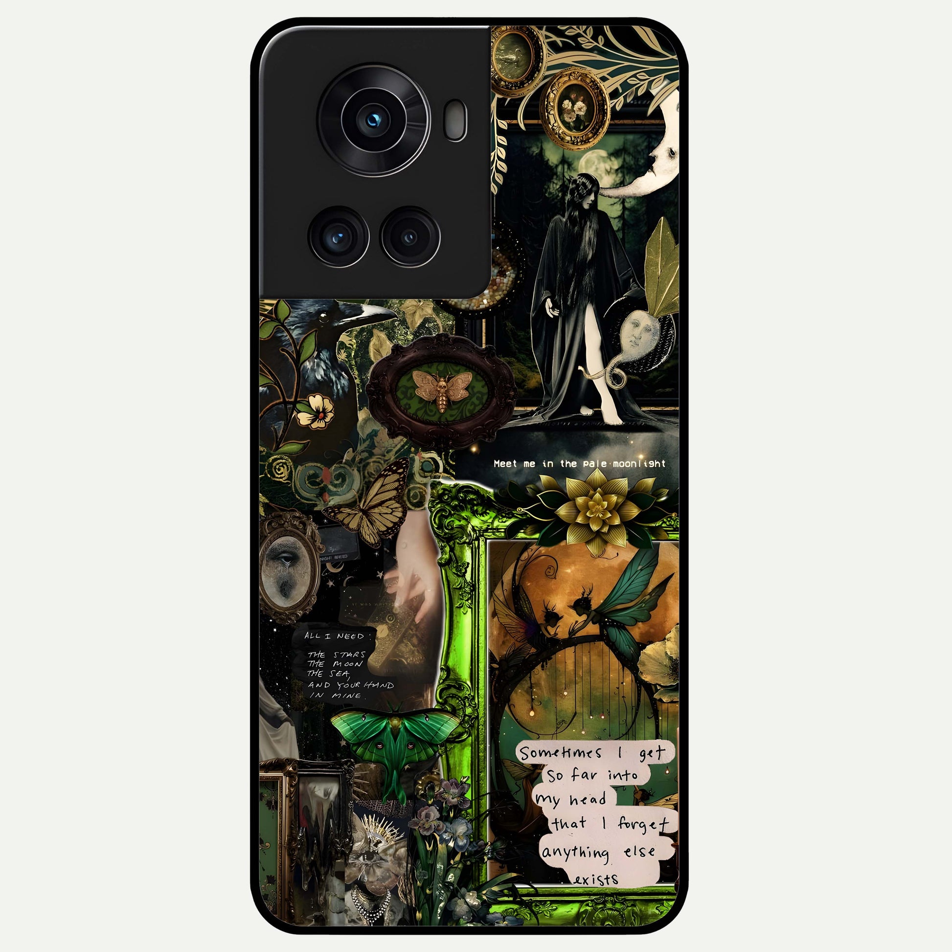 Mystic Woods Secret Glass Case captured at a warm angle highlighting deep forest tones, gloss, and edge clarity.