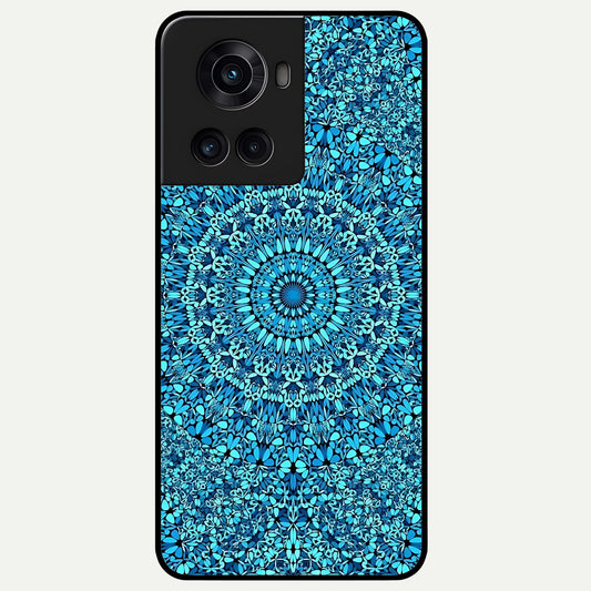  Ocean Bloom Mandala Glass Case For OnePlus 10R back cover – full design glossy printed glass finish