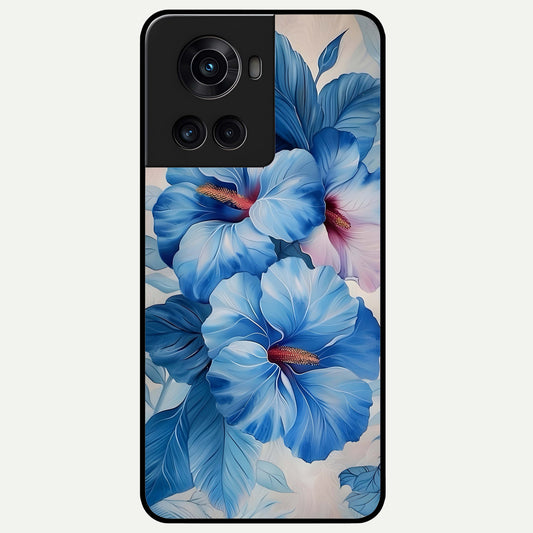  Ocean Hibiscus Grace Glass Case For OnePlus 10R back cover – full design glossy printed glass finish