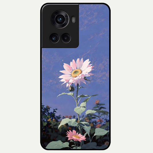  Pink Shells Outline Glass Case For OnePlus 10R back cover – full design glossy printed glass finish