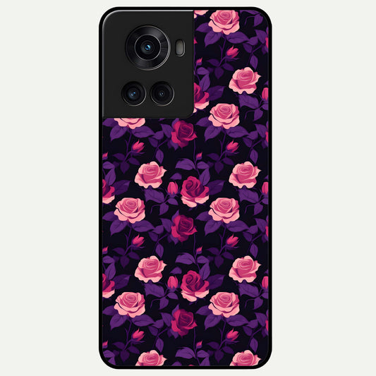  Rose Garden Twilight Glass Case For OnePlus 10R back cover – full design glossy printed glass finish