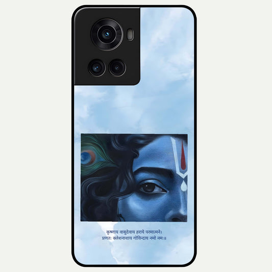 Spiritual Krishna Glass Case For OnePlus 10R back cover – full design glossy printed glass finish