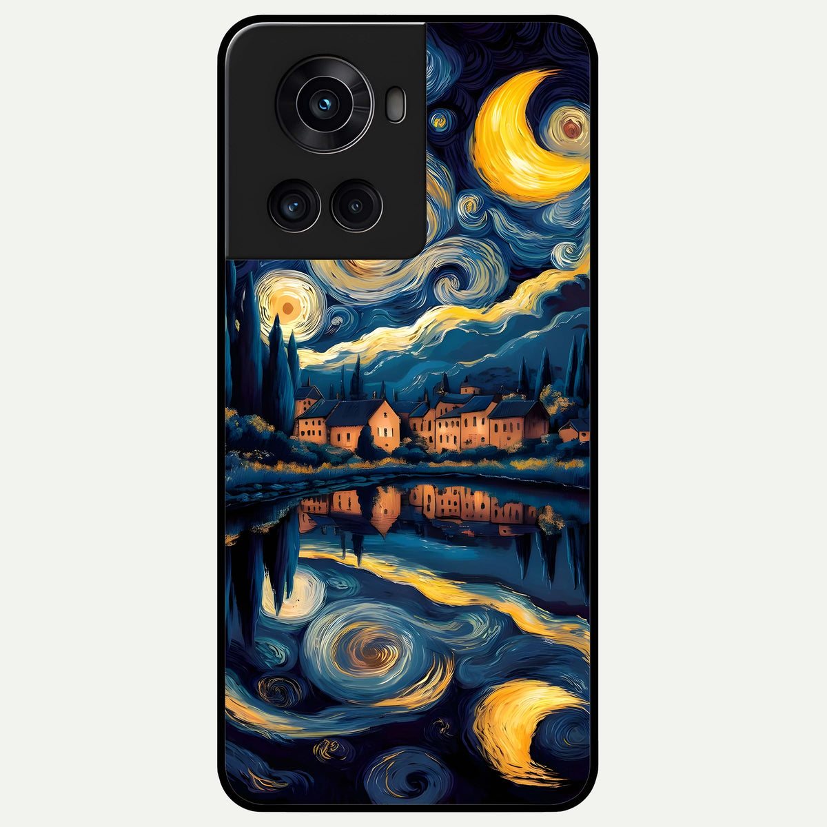  Starry Sky Serenity Glass Case For OnePlus 10R back cover – full design glossy printed glass finish