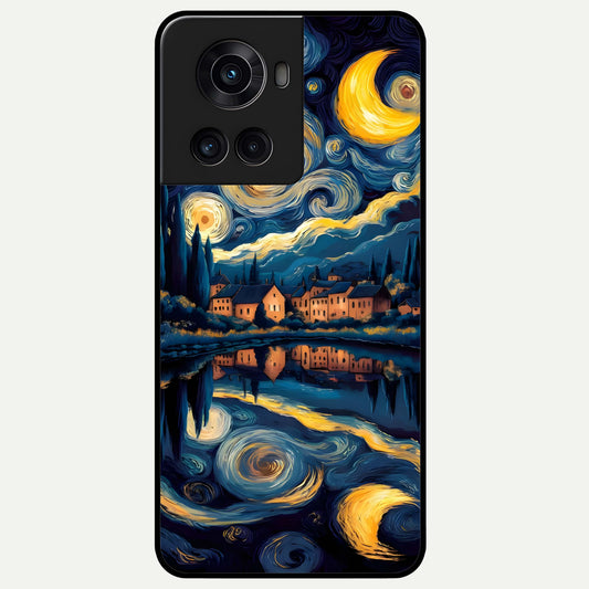  Starry Sky Serenity Glass Case For OnePlus 10R back cover – full design glossy printed glass finish