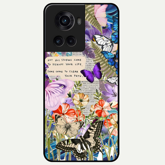  Storm Path Bloom Glass Case For OnePlus 10R back cover – full design glossy printed glass finish