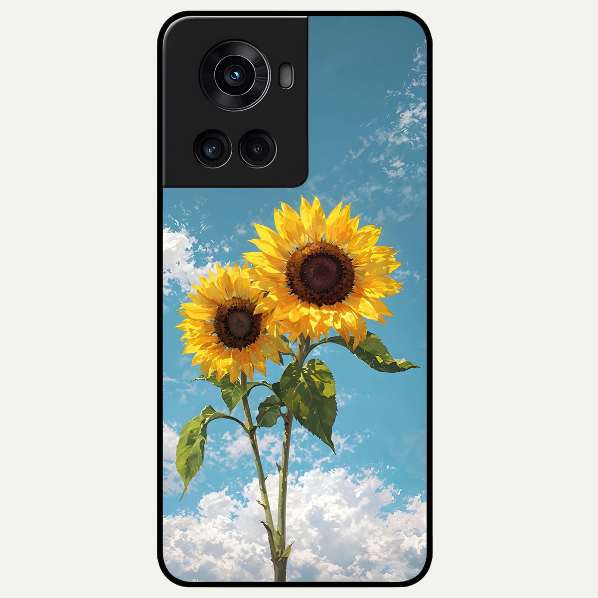  Sunlit Daisy Glow Glass Case For OnePlus 10R back cover – full design glossy printed glass finish