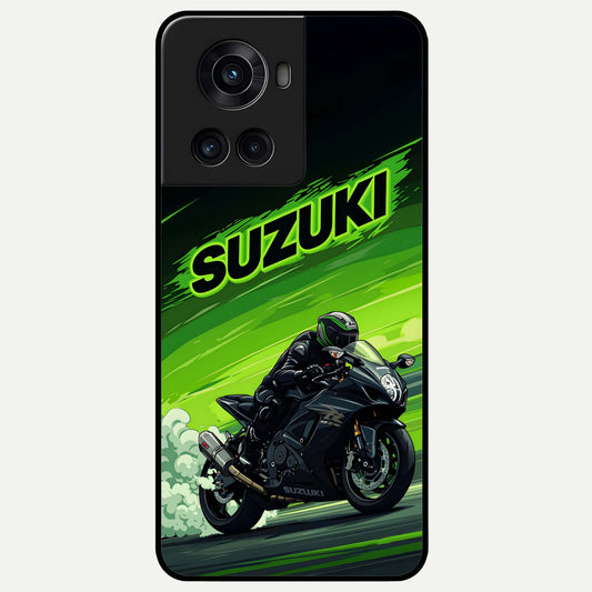  Suzuki Speed Beast Glass Case For OnePlus 10R back cover – full design glossy printed glass finish