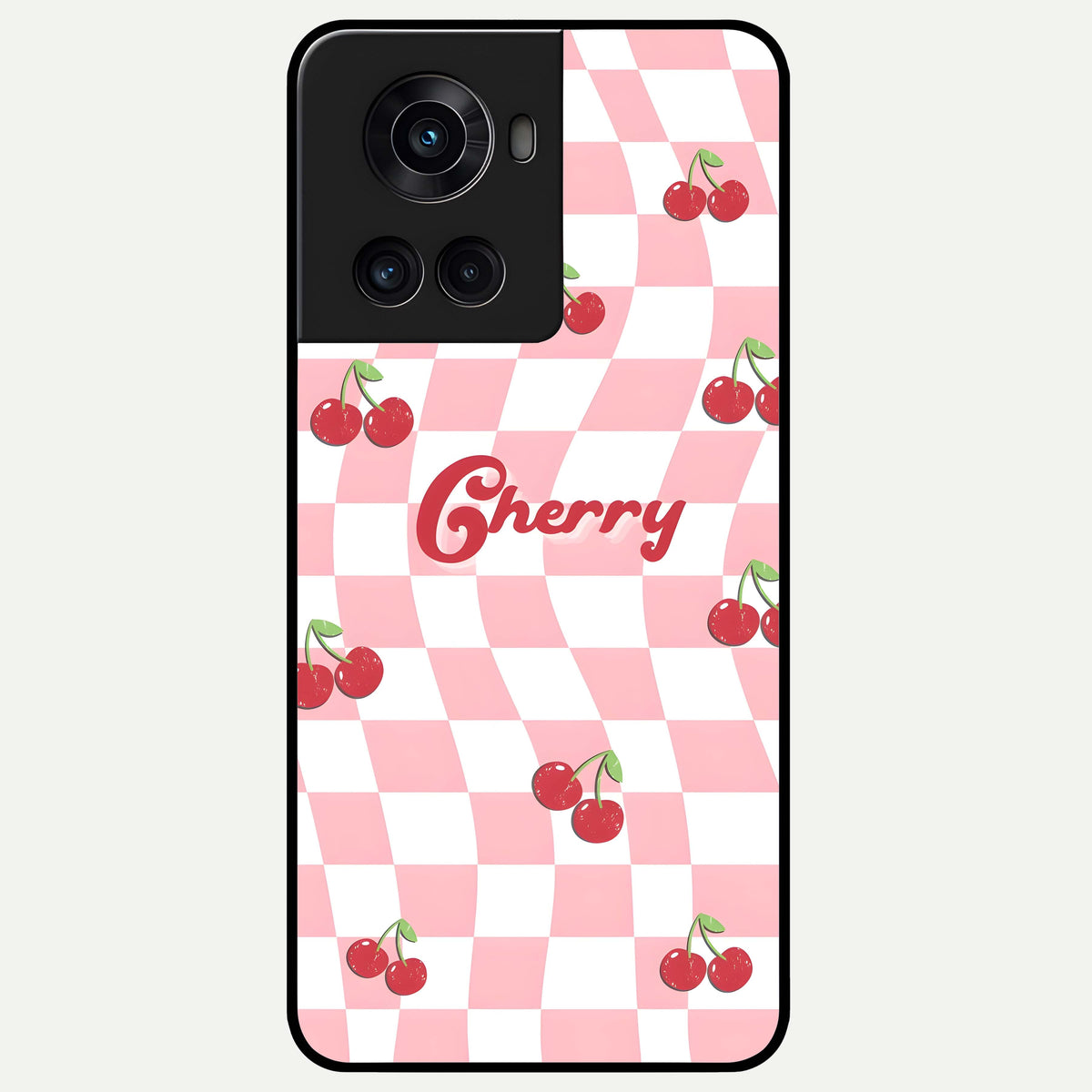  Sweet Cherry Vibes Glass Case For OnePlus 10R back cover – full design glossy printed glass finish