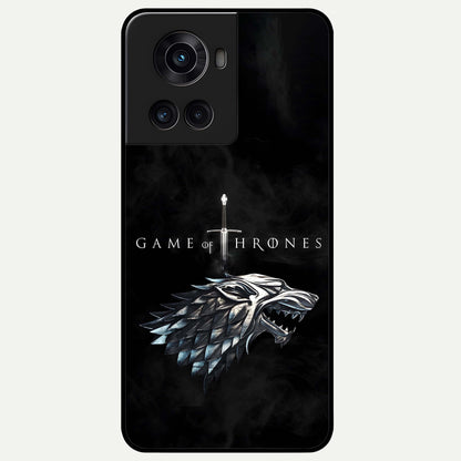  Throne Wolf Legacy Glass Case For OnePlus 10R back cover – full design glossy printed glass finish