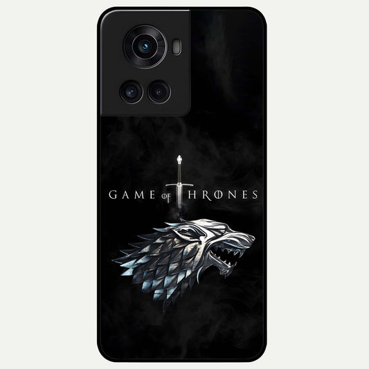  Throne Wolf Legacy Glass Case For OnePlus 10R back cover – full design glossy printed glass finish