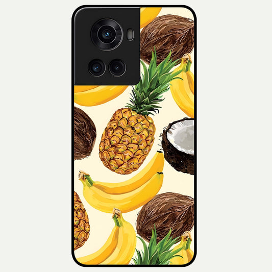  Tropical Fruit Mood Glass Case For OnePlus 10R back cover – full design glossy printed glass finish