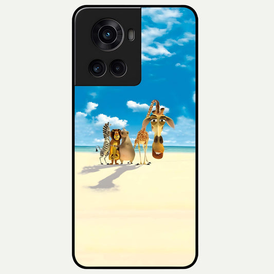  Tropical Fun Squad Glass Case For OnePlus 10R back cover – full design glossy printed glass finish