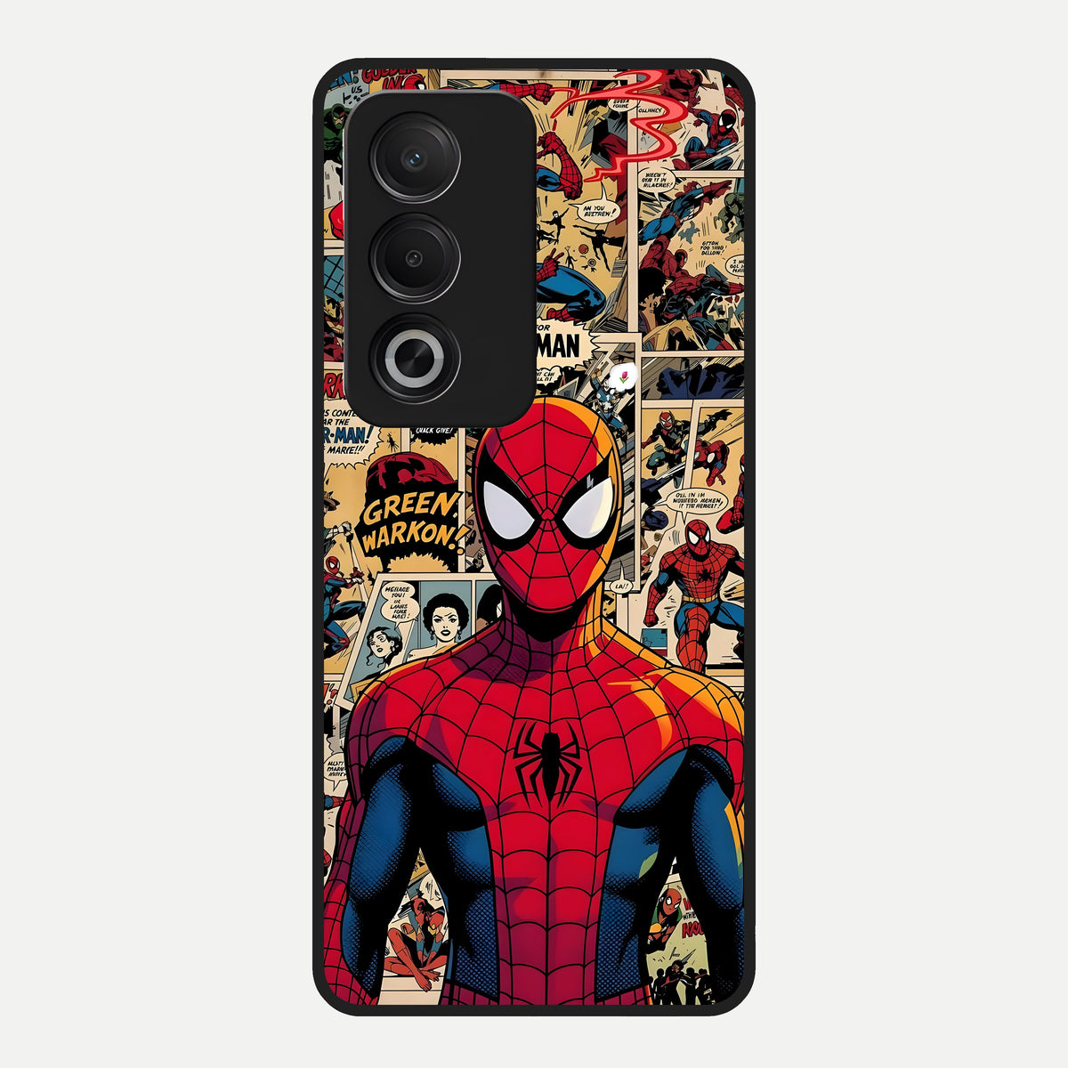  Aesthetic Spider Glass Case For Oppo A3 Pro 5G back cover – full design glossy printed glass finish