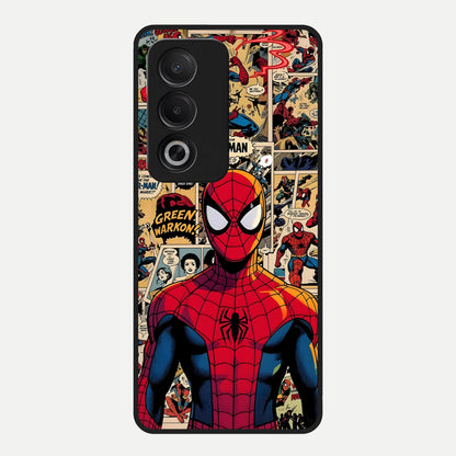  Aesthetic Spider Glass Case For Oppo A3 Pro 5G back cover – full design glossy printed glass finish