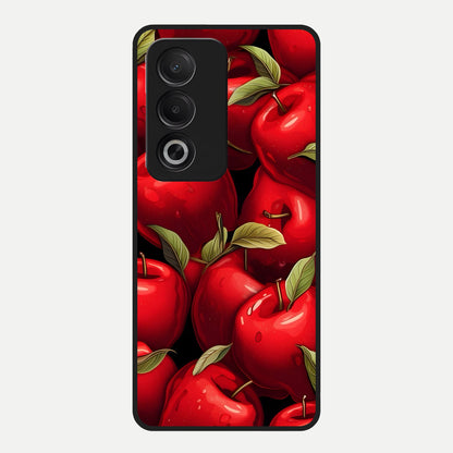 Apple Pattern Glass Case For Oppo A3 Pro 5G back cover – full design glossy printed glass finish