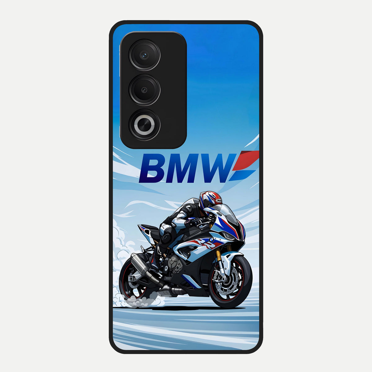  BMW Power Drift Glass Case For Oppo A3 Pro 5G back cover – full design glossy printed glass finish