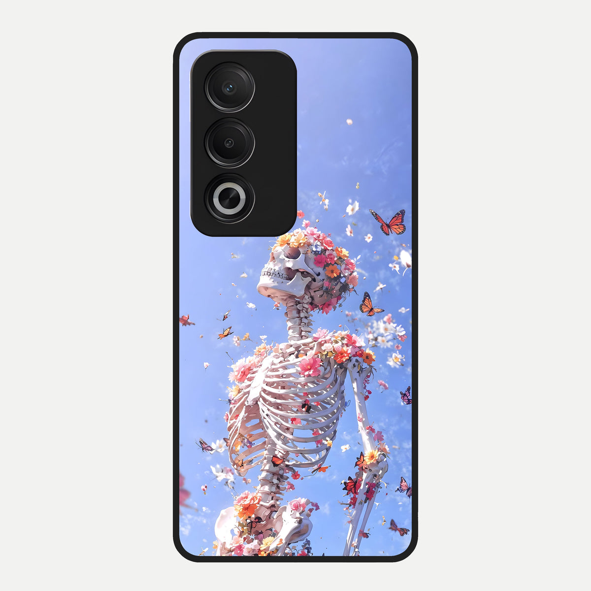 Bloom Beyond Bones Glass Case For Oppo A3 Pro 5G back cover – full design glossy printed glass finish