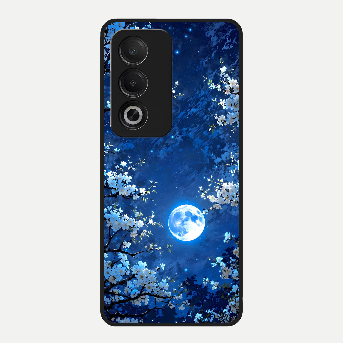  Blossom Moonlight Sky Glass Case For Oppo A3 Pro 5G back cover – full design glossy printed glass finish