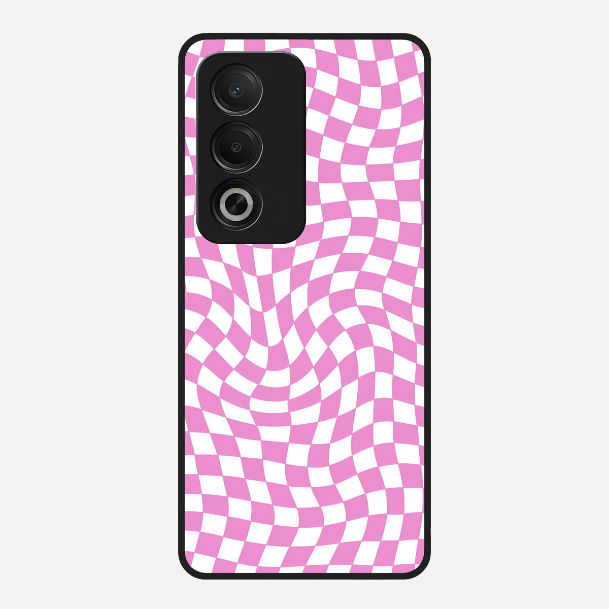  Bubblegum Check Wave Glass Case For Oppo A3 Pro 5G back cover – full design glossy printed glass finish