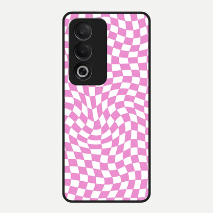  Bubblegum Check Wave Glass Case For Oppo A3 Pro 5G back cover – full design glossy printed glass finish