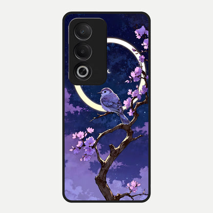  Celestial Bird Blossom Glass Case For Oppo A3 Pro 5G back cover – full design glossy printed glass finish