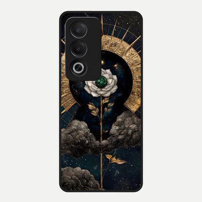  Celestial Lotus Morang Glass Case For Oppo A3 Pro 5G back cover – full design glossy printed glass finish