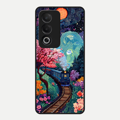  Celestial Train Journey Glass Case For Oppo A3 Pro 5G back cover – full design glossy printed glass finish