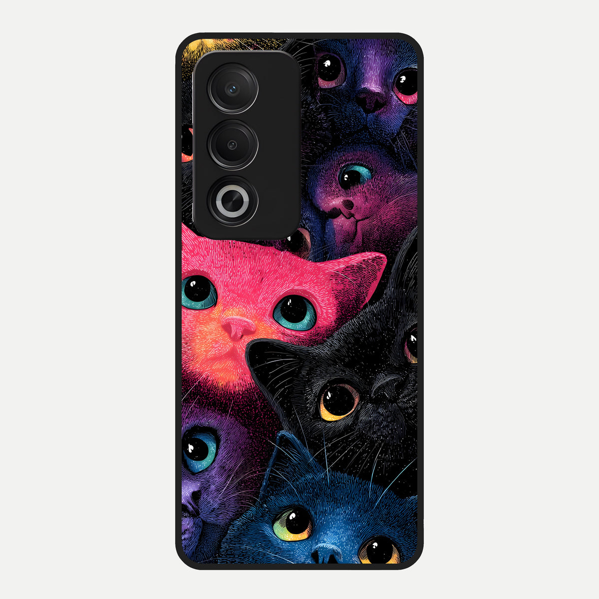  Cosmic Cats Dreams Glass Case For Oppo A3 Pro 5G back cover – full design glossy printed glass finish