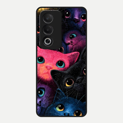  Cosmic Cats Dreams Glass Case For Oppo A3 Pro 5G back cover – full design glossy printed glass finish
