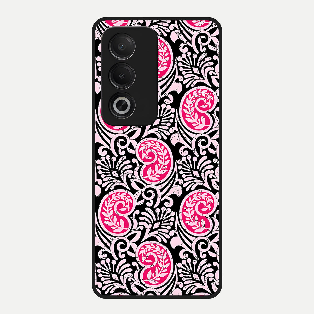  Crimson Paisley Charm Glass Case For Oppo A3 Pro 5G back cover – full design glossy printed glass finish