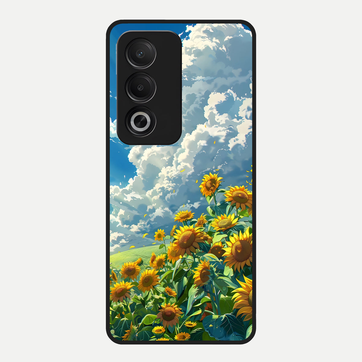 Golden Sun Glory Glass Case For Oppo A3 Pro 5G back cover – full design glossy printed glass finish