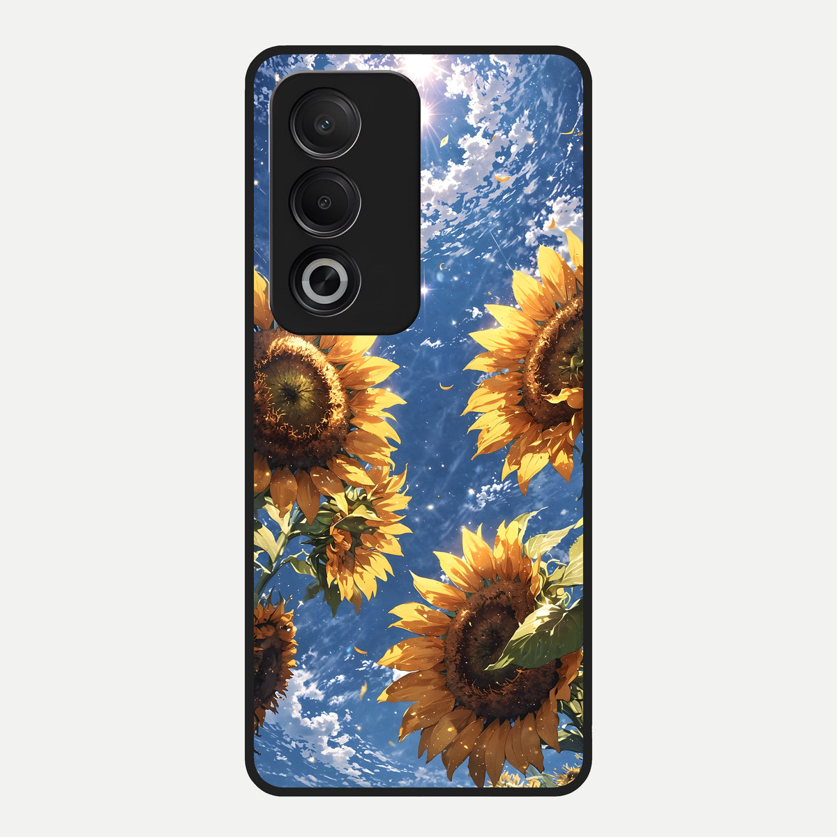  Heavenly Sunflower Rise Glass Case For Oppo A3 Pro 5G back cover – full design glossy printed glass finish