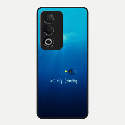  Just Keep Swimming Glass Case For Oppo A3 Pro 5G back cover – full design glossy printed glass finish