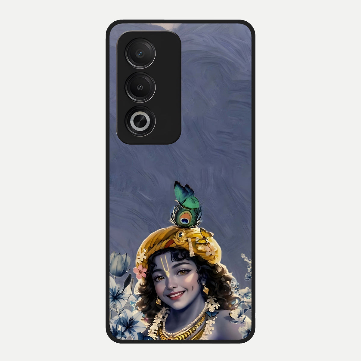  Lord Krishna Glass Case For Oppo A3 Pro 5G back cover – full design glossy printed glass finish