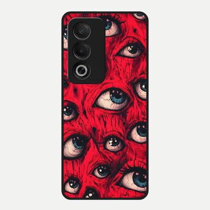  Red Eyes Pattern Glass Case For Oppo A3 Pro 5G back cover – full design glossy printed glass finish