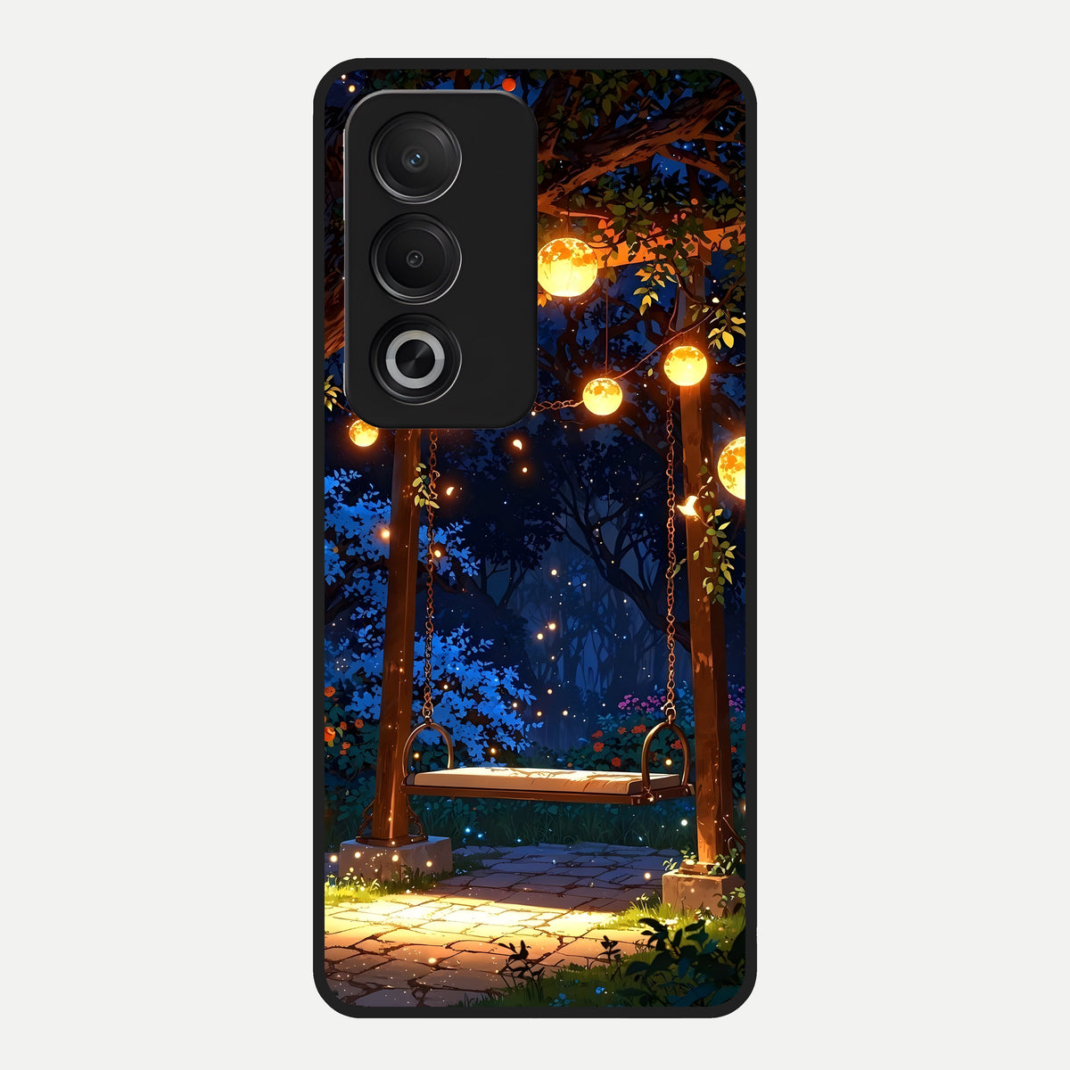  Twilight Garden Swing Glass Case For Oppo A3 Pro 5G back cover – full design glossy printed glass finish